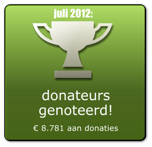 donateurs genoteerd!   8.781 aan donaties juli 2012: